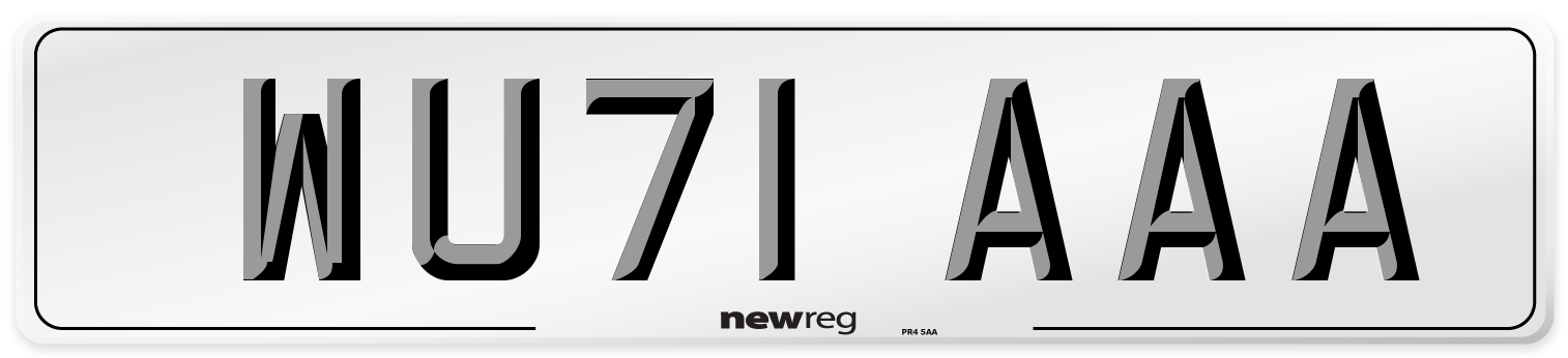 WU71 AAA Number Plate from New Reg